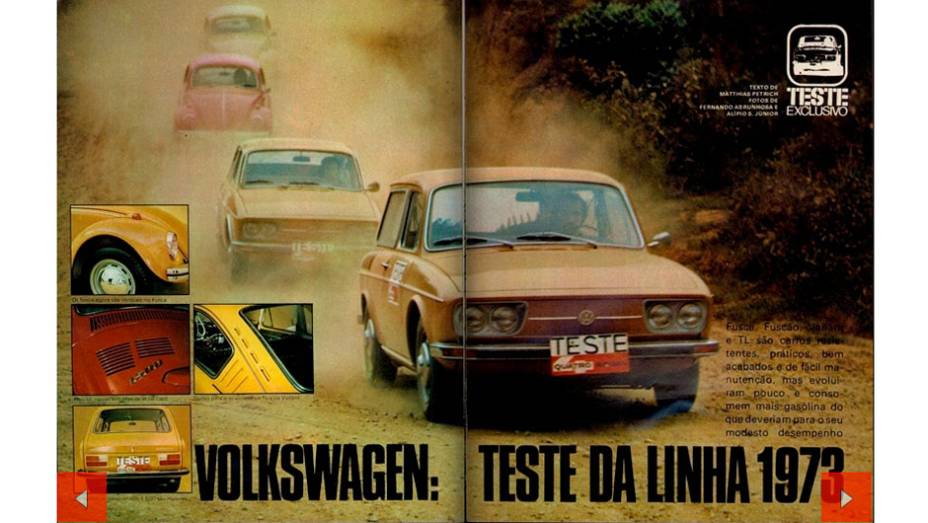 Janeiro de 1973 - as principais novidades na linha dos modelos 1300 e 1500 foram os novos faróis, paralamas e detalhes internos, como o apoio dos braços nas portas | <a href="https://quatrorodas.abril.com.br/acervodigital/home.aspx?edicao=150&pg=44" target="_blank" rel="migration"></a>