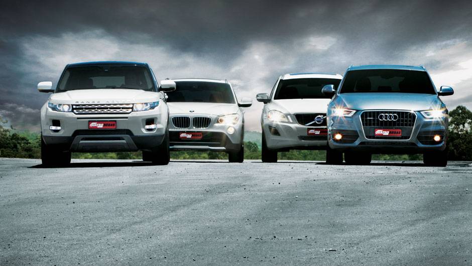 Segmento de luxo n&atilde;o economiza em visual e tecnologia. | <a href="https://quatrorodas.abril.com.br/carros/comparativos/land-rover-evoque-x-audi-q3-x-volvo-xc60-x-bmw-x1-681821.shtml" rel="migration">Leia mais</a>