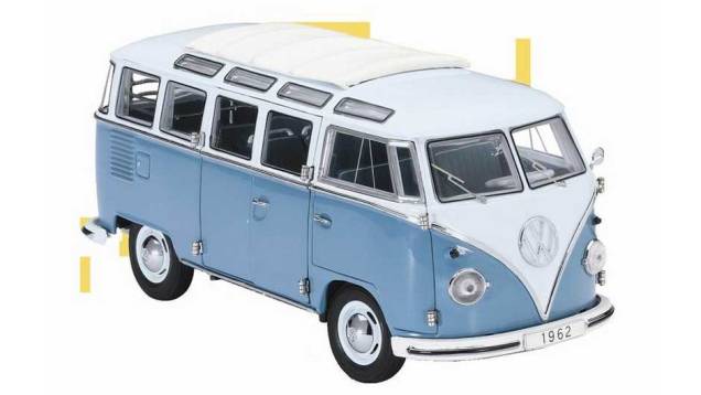 Miniatura Franklin Mint VW Bus: fabricada por uma das melhores marcas de automodelismo do mundo, esta Kombi tem uma riqueza de detalhes impressionante. Preço médio: R$ 530,00 | <a href="https://www.maniadecarrinhos.com.br/loja/product_info.php?products_id=1" rel="migration"></a>