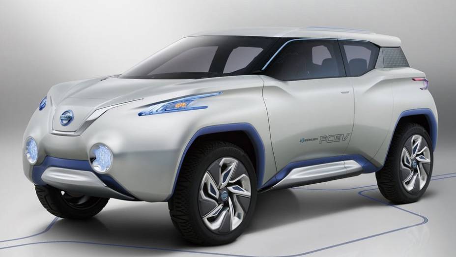A Nissan divulgou imagens e detalhes sobre o TeRRA, um SUV-conceito movido a hidrogênio. | <a href="%20https://quatrorodas.abril.com.br/saloes/paris/2012/nissan-terra-702608.shtml" rel="migration">Leia mais</a>