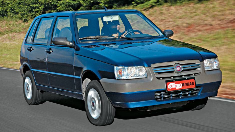 Fiat Mille Fire Economy 1.0 - Nota A: 8,9/12,7 km/l na cidade; 10,7/15,6 km/l na estrada (etanol/gasolina) <a href="https://quatrorodas.abril.com.br/noticias/mercado/inmetro-divulga-nova-lista-veiculos-mais-economicos-716785.shtml" rel="migration">Leia mais</a>