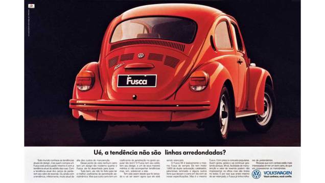 Na década de 90, o Fusca já era um modelo relativamente defasado. Ainda assim, a VW brincou com a tendência de linhas arredondadas dos modelos da época. Afinal, eram as mesmas do velho Fusca!