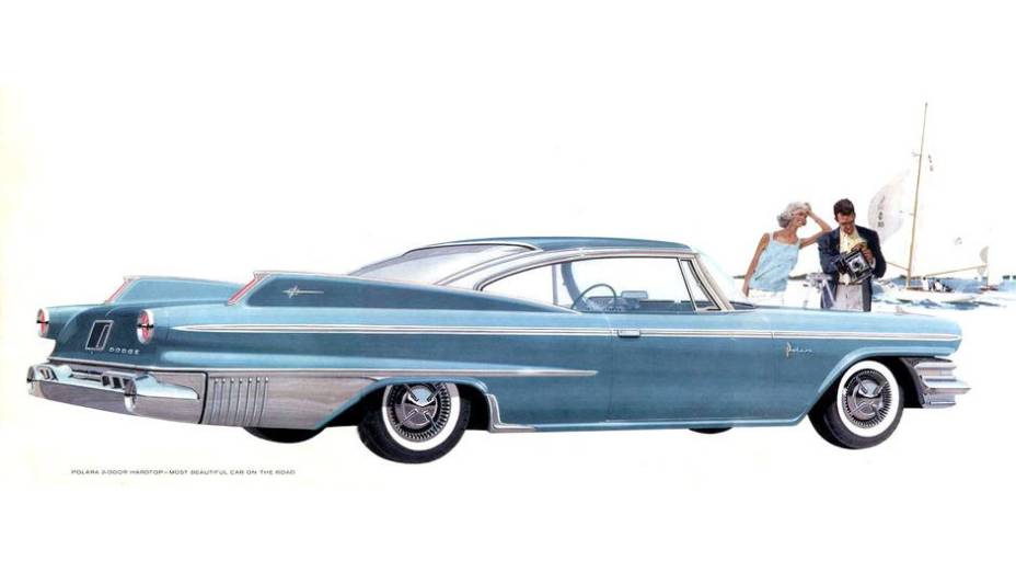 1960 Dodge Polara - Mais curta que a extremidade traseira, a "cauda" parecia uma gola do teto do carro. Deixava as lanternas ainda mais projetadas