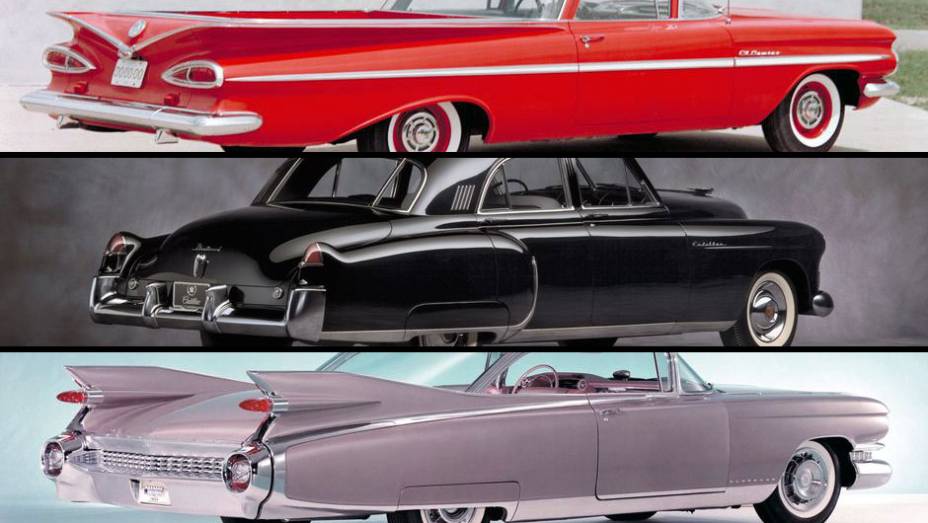Surgida em 1948 e extinta em 1965, a barbatana, conhecida aqui como rabos de peixe, era o estilo mais popular de Detroit nos anos 50. Melhor que qualquer outro recurso visual, marcou o exagero da opulência econômica dos EUA.