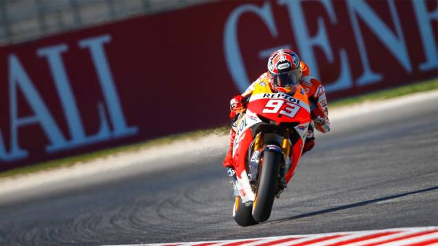 Marc Márquez foi novamente o mais rápido durante os treinos livres | <a href="https://quatrorodas.abril.com.br/moto/noticias/motogp-marquez-lidera-sexta-feira-misano-754019.shtml" rel="migration">Leia mais</a>