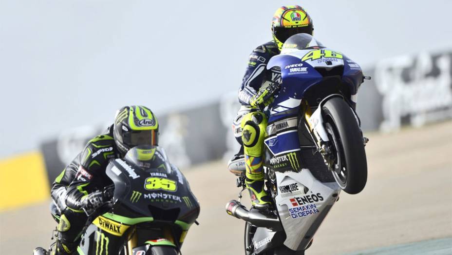 Valentino Rossi foi apenas o sétimo | <a href="https://quatrorodas.abril.com.br/moto/noticias/motogp-marquez-lidera-sexta-feira-aragon-755443.shtml" rel="migration">Leia mais</a>