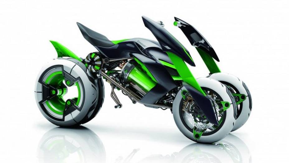 Seu garfo dianteiro que é capaz de se inclinar e ficar em uma posição mais alta, Comfort Mode... | <a href="https://quatrorodas.abril.com.br/moto/noticias/kawasaki-mostra-j-concept-toquio-761438.shtml" rel="migration">Leia mais</a>