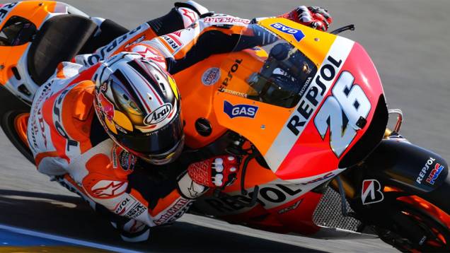 Dani Pedrosa foi apenas o quinto | <a href="https://quatrorodas.abril.com.br/moto/noticias/motogp-marquez-domina-treino-livre-franca-783040.shtml" rel="migration">Leia mais</a>