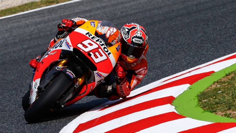 Marc Márquez ficou em terceiro | <a href="https://quatrorodas.abril.com.br/moto/noticias/motogp-pedrosa-largara-frente-barcelona-786152.shtml" rel="migration">Leia mais</a>