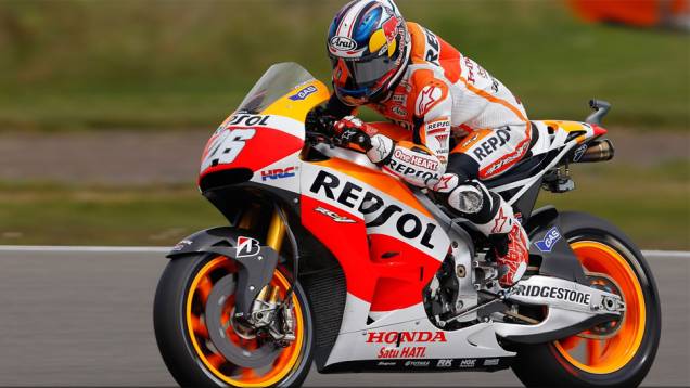 Dani Pedrosa ficou com o terceiro tempo | <a href="https://quatrorodas.abril.com.br/moto/noticias/motogp-aleix-espargaro-garante-pole-holanda-787487.shtml" rel="migration">Leia mais</a>