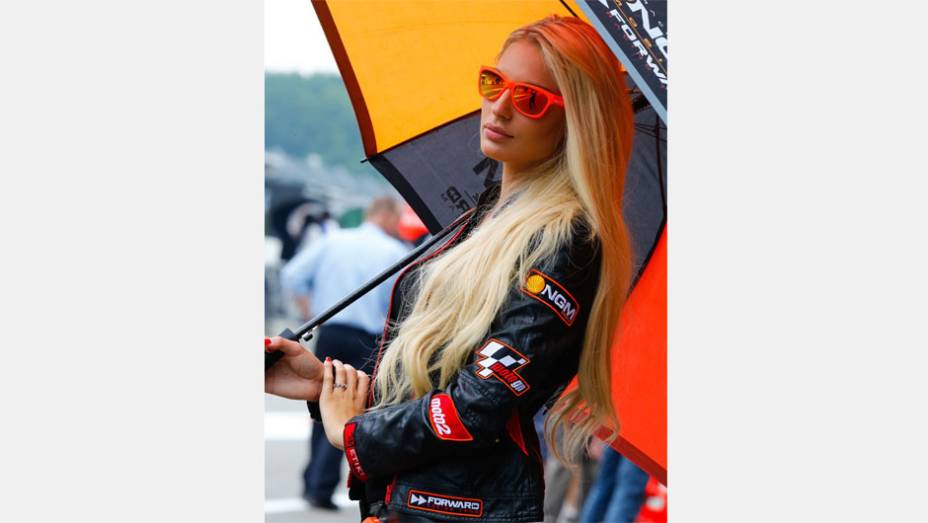 Veja as belas Garotas da MotoGP, etapa da Holanda | <a href="https://quatrorodas.abril.com.br/moto/galerias/competicoes/motogp-2014-assen-787516.shtml" rel="migration">Leia mais</a>