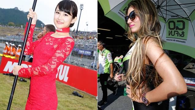 Veja as belas Garotas da MotoGP em Motegi e saiba como foi a corrida | <a href="https://quatrorodas.abril.com.br/moto/noticias/ultrapassagem-final-bicampeonato-marc-marquez-805642.shtml" rel="migration">Leia mais</a>