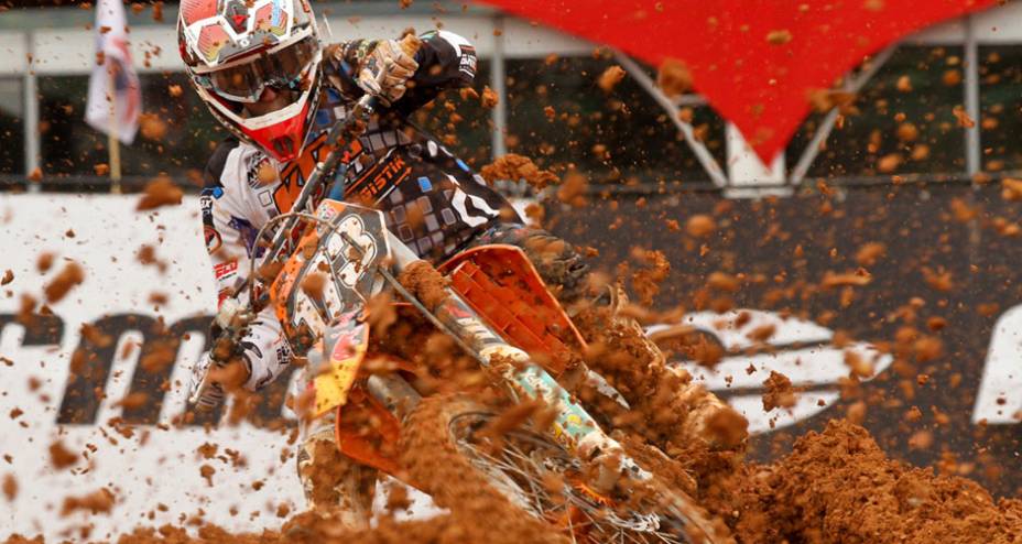 Valentin Guillod, piloto da categoria MX2 no GP Brasil de Motocross 2012