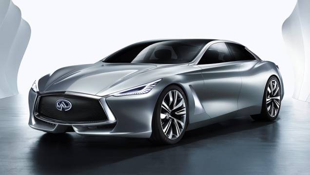 Infiniti Q80 (2014) - linhas tremendamente futuristas - e belas, tecnologia de ponta embarcada, com direito a head-up display para o motorista, e motorização híbrida de 550 cv. Fácil se interessar nele. | <a href="https://quatrorodas.abril.com.br/galerias/e" rel="migration"></a>