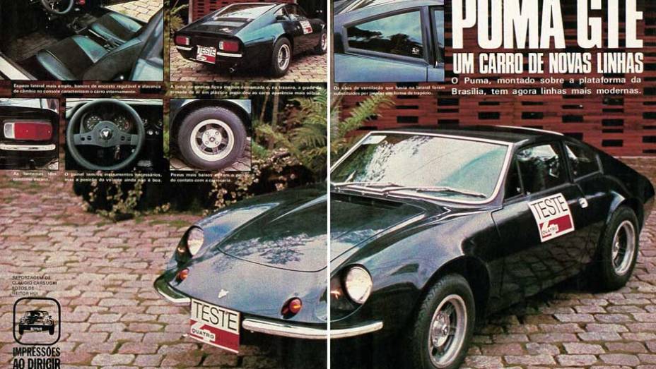 Puma GTE: com janelas laterais traseiras que lembravam a Ferrari 246 GT e lanternas de Kombi, o GTE de 1976 rompeu com os traços originais de Rino Malzoni, mas revigorou o apelo visual do Puma com motor VW. | <a href="https://quatrorodas.abril.com.br/notici" rel="migration"></a>