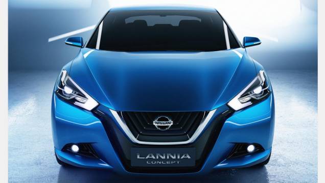 Modelo tem a grande V-motion. | <a href="https://quatrorodas.abril.com.br/noticias/saloes/pequim-2014/nissan-apresenta-conceito-lannia-780337.shtml" rel="migration">Leia mais</a>