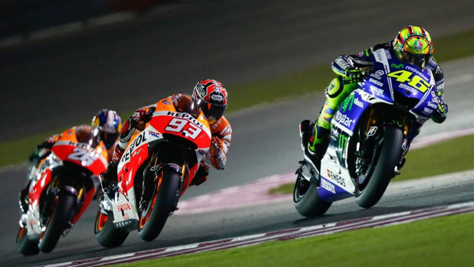 Galeria de Quatro Rodas da MotoGP - Catar (domingo) | <a href="https://quatrorodas.abril.com.br/moto/noticias/prova-disputada-marquez-segura-pressao-rossi-vence-catar-777551.shtml" rel="migration">Leia mais</a>