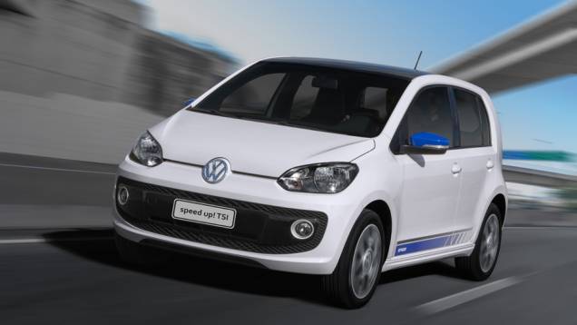 A VW também aproveitou a chegada do motor 1.0 TSI para lançar o Speed Up!, série especial vendida por tempo indeterminado | <a href="https://quatrorodas.abril.com.br/carros/impressoes/volkswagen-up-tsi-890180.shtml" target="_blank" rel="migration">Leia mais</a>