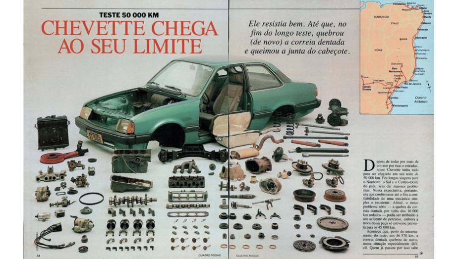 Chevrolet Chevette: ele estava indo bem até a reta final do teste, quando quebrou a correia dentada e a junta do cabeçote... | <a href="https://quatrorodas.abril.com.br/acervodigital/home.aspx?edicao=350&pg=89" rel="migration">Leia mais</a>