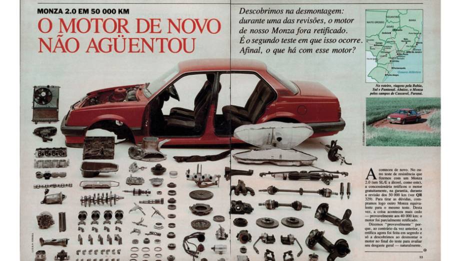 Chevrolet Monza SL/E: depois do "nosso" primeiro Monza ter seu motor retificado aos 50 mil quilômetros, resolvemos comprar outro carro idêntico. E não é que a rede autorizada retificou o motor novamente? | <a href="https://quatrorodas.abril.com.br/acervodig" rel="migration"></a>