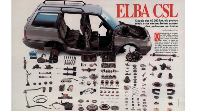 Fiat Elba CSL: o desmonte provou que a perua ainda estava em boa-forma após o teste, apesar dos problemas de câmbio... | <a href="https://quatrorodas.abril.com.br/acervodigital/home.aspx?edicao=377&pg=71" rel="migration">Leia mais</a>
