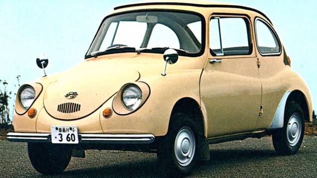 Subaru 360 (1958-1971):Primeiro Subaru produzido em massa, fazia o Fusca clássico parecer grande, o desajeitado 360, com sua suspensão elevada, oferecia versões com teto de lona e perua.| <a href="https://quatrorodas.abril.com.br/galerias/especiais/gale" rel="migration"></a>