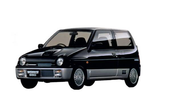 Suzuki Alto Works (1990-2000):Foi só a legislação japonesa revisar algumas regras que, pimba, lá estava o hot-minihatch da Suzuki. Eram 64 cv de pura emoção, leia-se o carisma de seu apelo visual.| <a href="https://quatrorodas.abril.com.br/galerias/espe" rel="migration"></a>