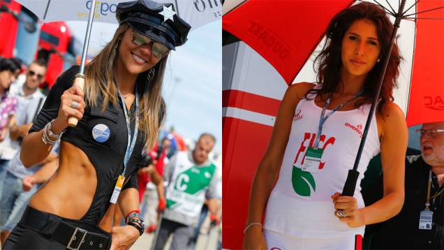 Veja as belas garotas da MotoGP, etapa de Misano | <a href="https://quatrorodas.abril.com.br/moto/noticias/valentino-rossi-vence-casa-torcida-faz-festa-pista-799871.shtml" rel="migration">Leia mais</a>