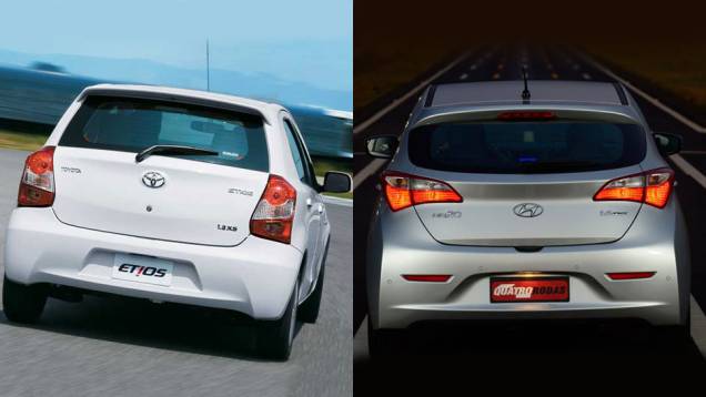 Os estilos distintos se tornam marcantes quando Etios e HB20 são colocados lado a lado. O hatch da Hyundai será vendido em nove versões que variam entre R$ 31.995 e R$ 47.995. Na versão hatch, o Etios tem cinco variantes, cujo preço alterna entre R$29.99