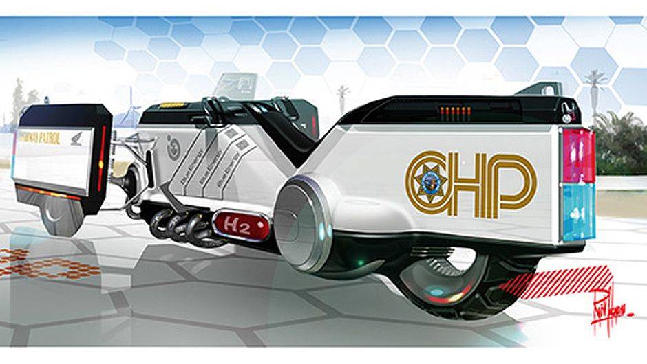 A segunda proposta da Honda &eacute; a CHiPs 2025 Traffic Crawler. | <a href="https://quatrorodas.abril.com.br/noticias/tecnologia/salao-los-angeles-define-tema-desafio-design-721841.shtml" rel="migration">Leia mais</a>