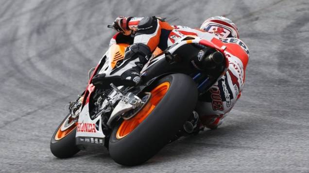 Marc Marquez foi o terceiro do dia | <a href="https://quatrorodas.abril.com.br/moto/noticias/motogp-pedrosa-repete-dominio-sepang-733092.shtml" rel="migration">Leia mais</a>