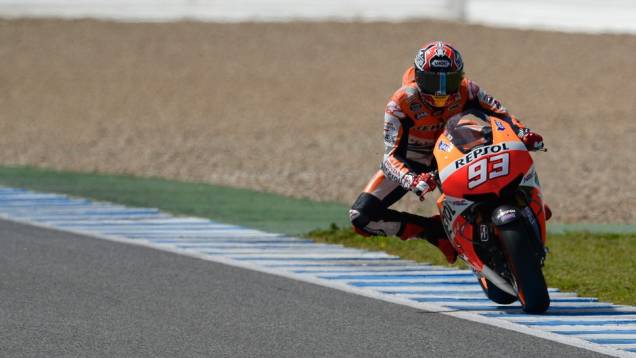 Marc Márquez ficou com o quinto tempo nesta segunda (25) | <a href="https://quatrorodas.abril.com.br/moto/noticias/motogp-yamaha-lidera-testes-jerez-737049.shtml" rel="migration">Leia mais</a>