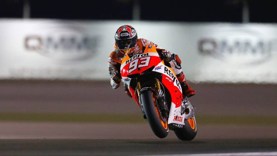 Marc Márquez (Repsol Honda Team) foi o quarto mais rápido | <a href="https://quatrorodas.abril.com.br/moto/noticias/motogp-lorenzo-lidera-treino-livre-catar-737806.shtml" rel="migration">Leia mais</a>