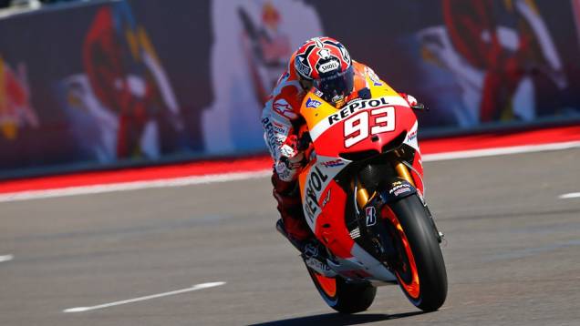 Marc Márquez (Repsol Honda Team) conquistou sua primeira pole em Austin | <a href="https://quatrorodas.abril.com.br/moto/noticias/marquez-faz-1a-pole-carreira-austin-739216.shtml" rel="migration">Leia mais</a>