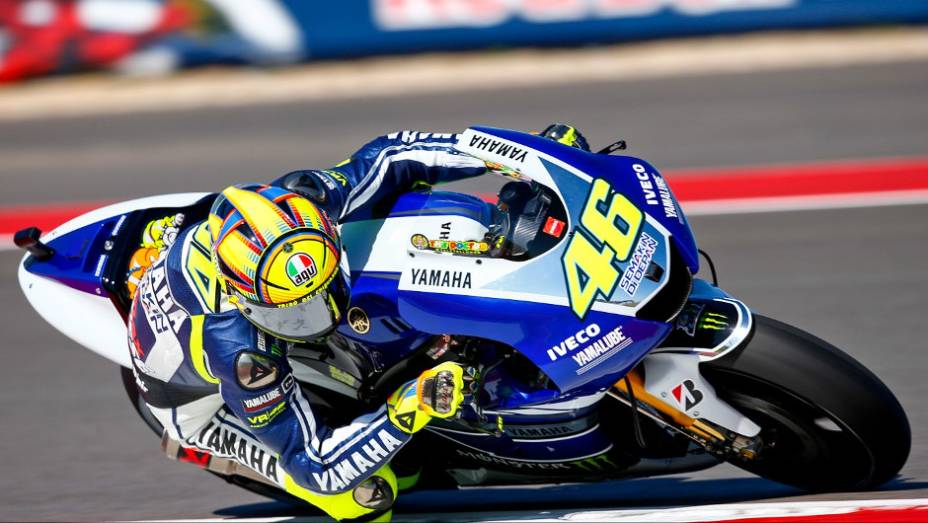 Valentino Rossi (Yamaha Factory Racing) ficou apenas com o oitavo tempo | <a href="https://quatrorodas.abril.com.br/moto/noticias/marquez-faz-1a-pole-carreira-austin-739216.shtml" rel="migration">Leia mais</a>