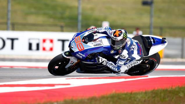 Jorge Lorenzo (Yamaha Factory Racing) foi o terceiro em Austin | <a href="https://quatrorodas.abril.com.br/moto/noticias/motogp-marc-marquez-vence-gp-americas-739261.shtml" rel="migration">Leia mais</a>