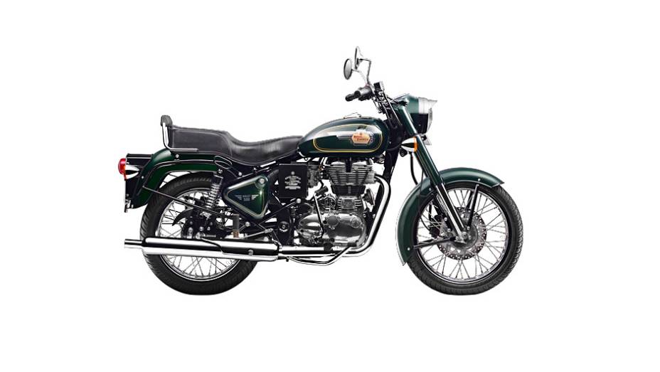 Seu motor, um clássico monocilíndrico de 500 cc, ficou mais forte e potente | <a href="https://quatrorodas.abril.com.br/moto/noticias/royal-enfield-lanca-bullet-500-2013-739487.shtml" rel="migration">Leia mais</a>