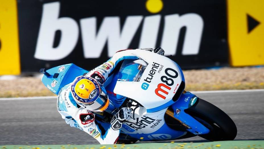 Na Moto2, Esteve Rabat liderou o pelotão | <a href="https://quatrorodas.abril.com.br/moto/noticias/motogp-lorenzo-lidera-treinos-jerez-740399.shtml" rel="migration">Leia mais</a>