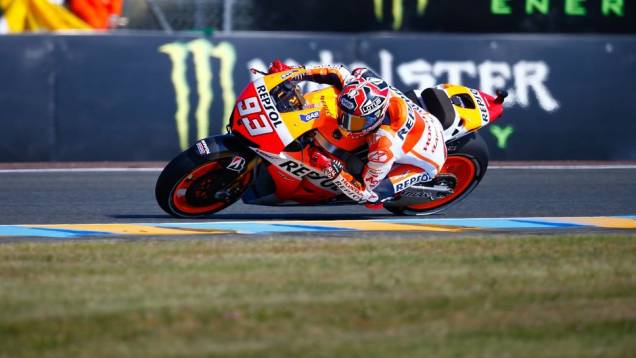 Marc Márquez completou a dobradinha da Honda, ficando em segundo | <a href="https://quatrorodas.abril.com.br/moto/noticias/motogp-pedrosa-lidera-treinos-le-mans-741656.shtml" rel="migration">Leia mais</a>