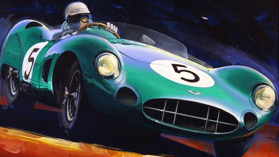 A Automotive Fine Art Society revelou uma coleção de obras de arte inspirada em carros icônicos da Aston Martin. Esse é o "Aston Martin Wins Le Mans" - por Charles Maher | <a href="%20http://quatrorodas.abril.com.br/noticias/mercado/carros-aston-martin-vira" rel="migration"></a>