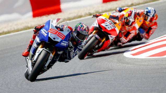 Lorenzo fez uma largada espetacular | <a href="https://quatrorodas.abril.com.br/moto/noticias/motogp-lorenzo-domina-gp-catalunha-744220.shtml" rel="migration">Leia mais</a>