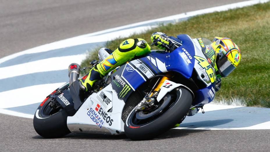 Valentino Rossi foi apenas o nono mais rápido neste sábado | <a href="https://quatrorodas.abril.com.br/moto/noticias/motogp-marquez-pole-indianapolis-750328.shtml" rel="migration">Leia mais</a>