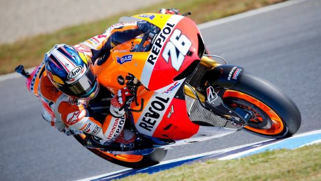 Terceiro colocado prova japonesa, Dani Pedrosa chegou aos 280 pontos na classificação geral e saiu da disputa pelo título | <a href="https://quatrorodas.abril.com.br/moto/noticias/motogp-definicao-titulo-fica-ultima-prova-758422.shtml" rel="migration">Leia mais</a>