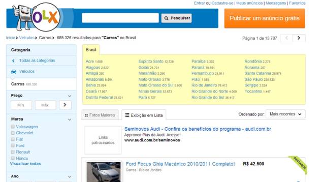 7 - OLX Carros | <a href="https://quatrorodas.abril.com.br/noticias/mercado/hb20-termo-mais-buscado-brasil-2013-763387.shtml" rel="migration">Leia mais</a>
