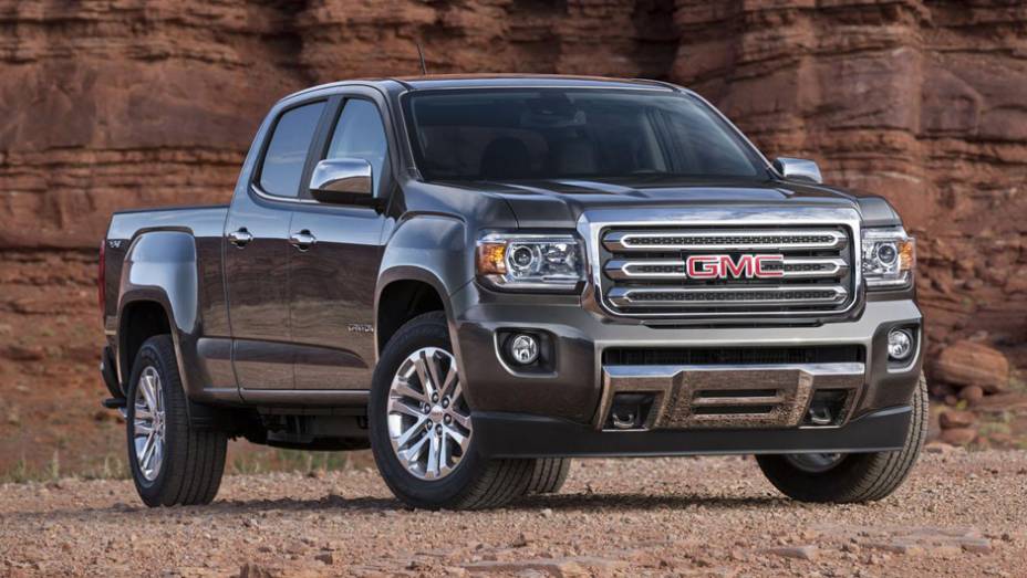 A GMC revelou neste fim de semana a nova geração da picape Canyon, que estreia no Salão de Detroit | <a href="https://quatrorodas.abril.com.br/noticias/saloes/detroit-2014/gmc-mostra-nova-canyon-detroit-769475.shtml" rel="migration">Leia mais</a>