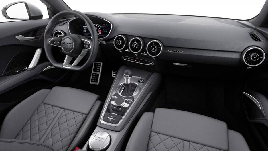 Internamente, o novo TT &eacute; equipado com volante de base achatada, display de informa&ccedil;&otilde;es de 12,3 polegadas... | <a href="https://quatrorodas.abril.com.br/noticias/saloes/genebra-2014/audi-apresenta-novo-tt-775222.shtml" rel="migration">Leia mais</a>