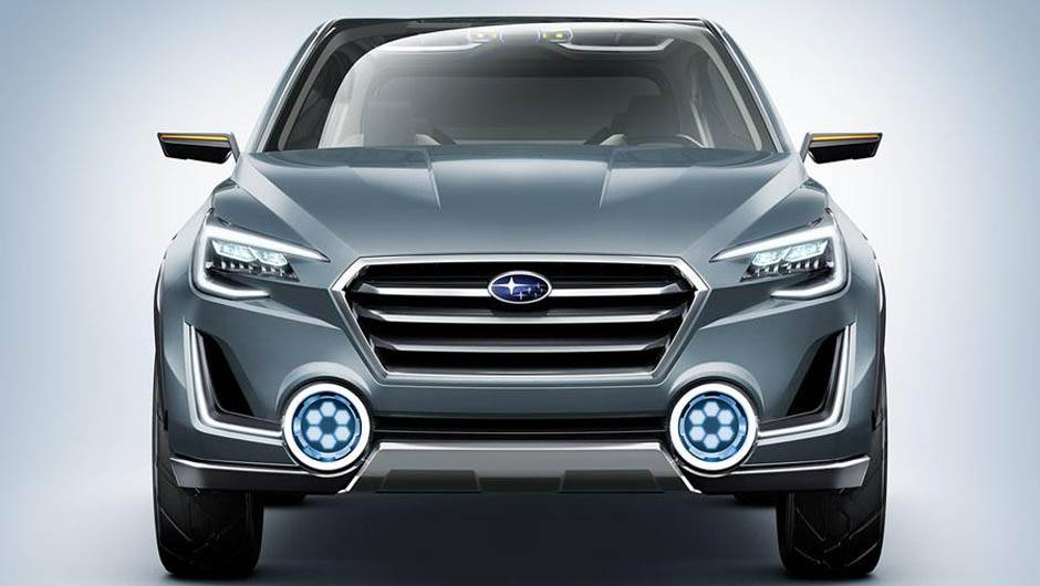 O SUV conta com grade frontal hexagonal ligada aos far&oacute;is | <a href="https://quatrorodas.abril.com.br/noticias/saloes/genebra-2014/subaru-revela-viziv-2-concept-775297.shtml" rel="migration">Leia mais</a>