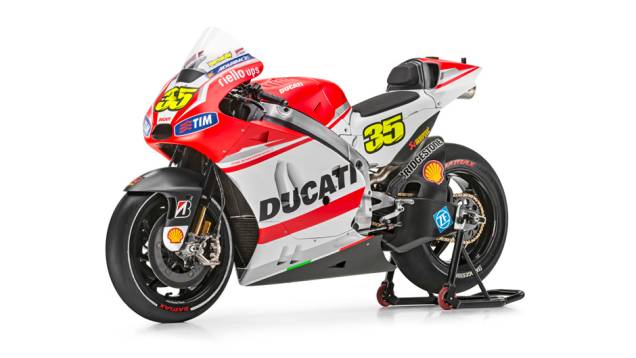 A Ducati apresentou sua nova máquina para a MotoGP 2014 | <a href="https://quatrorodas.abril.com.br/moto/noticias/ducati-apresenta-nova-moto-temporada-motogp-776745.shtml" rel="migration">Leia mais</a>