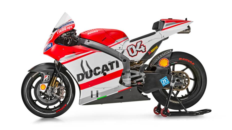 A nova moto se chama Desmosedici GP14 | <a href="https://quatrorodas.abril.com.br/moto/noticias/ducati-apresenta-nova-moto-temporada-motogp-776745.shtml" rel="migration">Leia mais</a>