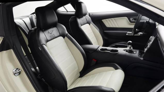 Assentos foram envolvidos com estofamento em dois tons e contam com o logotipo Mustang 50 Year nos encostos | <a href="https://quatrorodas.abril.com.br/noticias/saloes/new-york-2014/ford-anuncia-mustang-50-year-limited-edition-779908.shtml" rel="migration">Leia mais</a> Assentos foram envolvidos com estofamento em dois tons e contam com o logotipo Mustang 50 Year nos encostos | <a href="https://quatrorodas.abril.com.br/noticias/saloes/new-york-2014/ford-anuncia-mustang-50-year-limited-edition-779908.shtml" rel="migration">Leia mais</a>